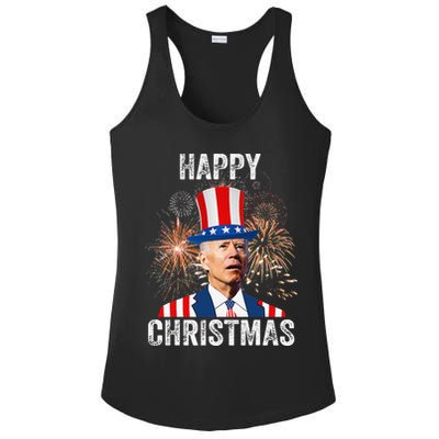 Xmas Merry Christmas Funny Happy 4th Of July Anti Joe Biden Ladies PosiCharge Competitor Racerback Tank