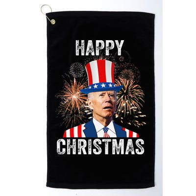 Xmas Merry Christmas Funny Happy 4th Of July Anti Joe Biden Golf Towel