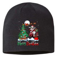 Xmas Merry Christmas Cow Cow Riding Motorcycle Santa Hat Sustainable Beanie