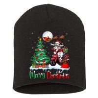 Xmas Merry Christmas Cow Cow Riding Motorcycle Santa Hat Short Acrylic Beanie