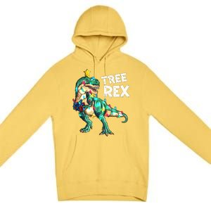 X Mas Christmas Trex Tyrannosaurus Christmas Tree Rex Gift Premium Pullover Hoodie