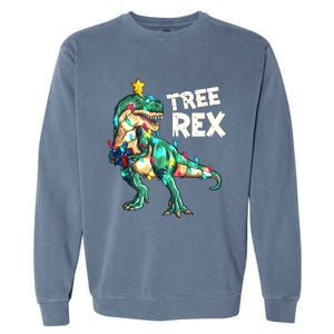 X Mas Christmas Trex Tyrannosaurus Christmas Tree Rex Gift Garment-Dyed Sweatshirt