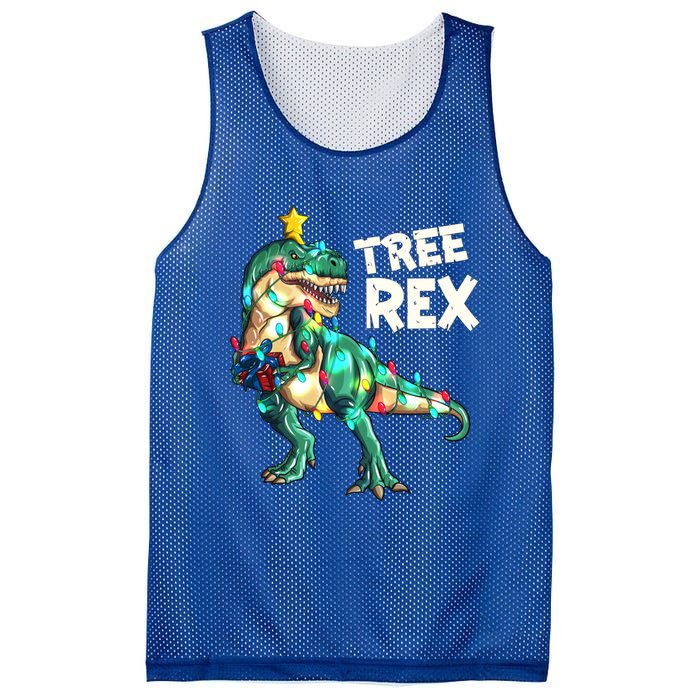 X Mas Christmas Trex Tyrannosaurus Christmas Tree Rex Gift Mesh Reversible Basketball Jersey Tank