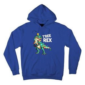 X Mas Christmas Trex Tyrannosaurus Christmas Tree Rex Gift Tall Hoodie