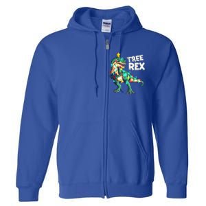 X Mas Christmas Trex Tyrannosaurus Christmas Tree Rex Gift Full Zip Hoodie