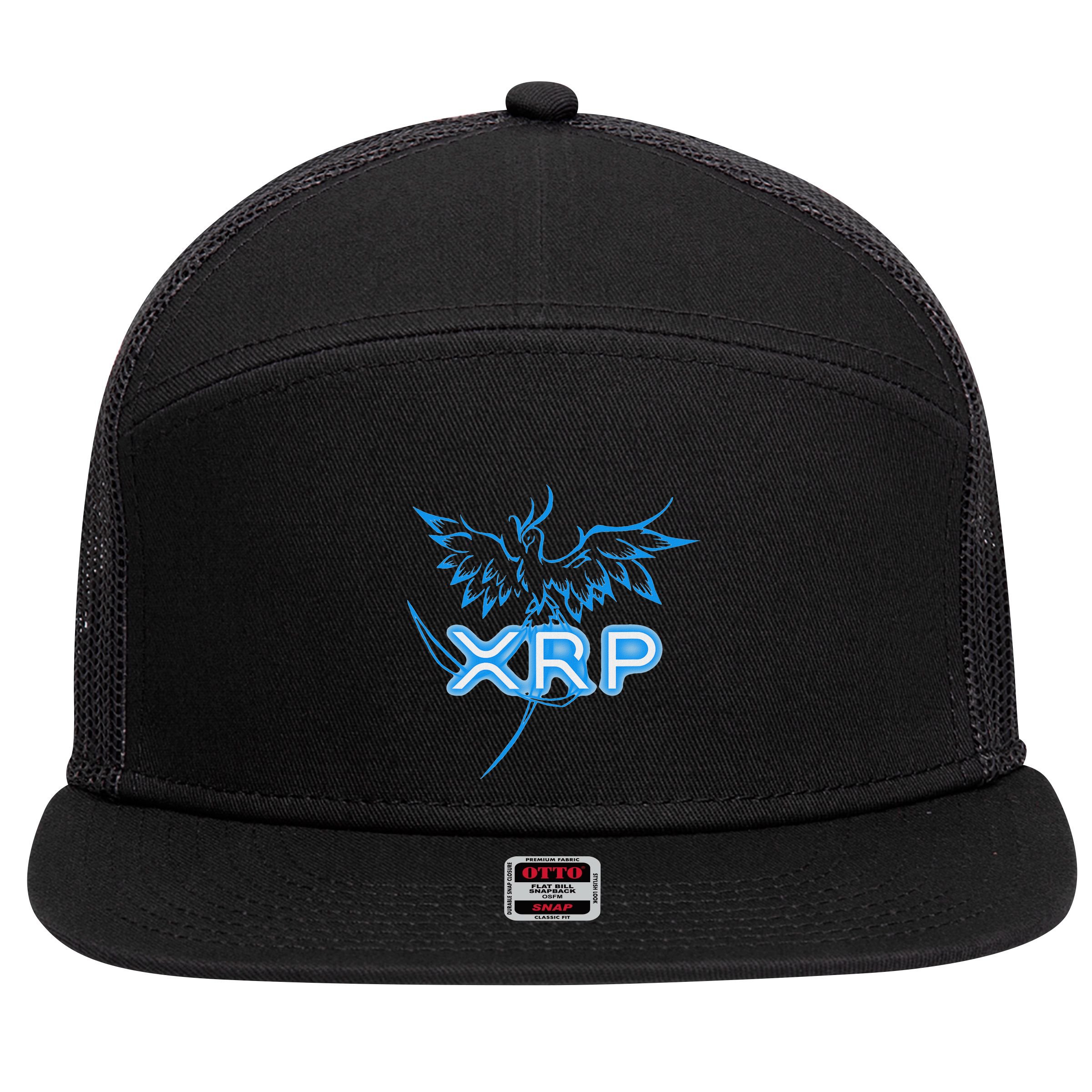 Xrp Merchandise Cryptocurrency Gift Blockchain Crypto 7 Panel Mesh Trucker Snapback Hat