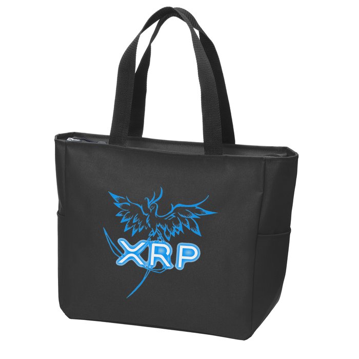 Xrp Merchandise Cryptocurrency Gift Blockchain Crypto Zip Tote Bag