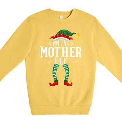 Xmas Mother Elf Matching Family Christmas Pjs Gift Premium Crewneck Sweatshirt