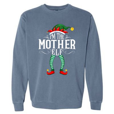 Xmas Mother Elf Matching Family Christmas Pjs Gift Garment-Dyed Sweatshirt