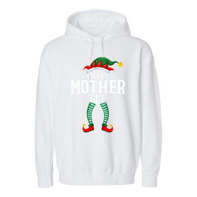 Xmas Mother Elf Matching Family Christmas Pjs Gift Garment-Dyed Fleece Hoodie