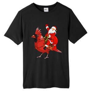 Xmas Matching Funny Santa Riding Northern Cardinal Christmas Tall Fusion ChromaSoft Performance T-Shirt