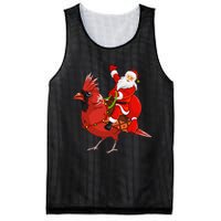 Xmas Matching Funny Santa Riding Northern Cardinal Christmas Mesh Reversible Basketball Jersey Tank