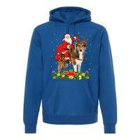 Xmas Matching Funny Santa Riding Shetland Sheepdog Christmas Cool Gift Premium Hoodie