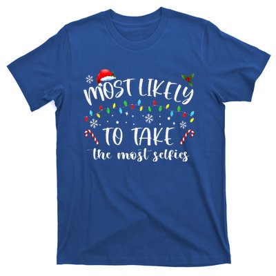 Xmas Most Likely To Take The Most Selfies Matching Family PJ T-Shirt