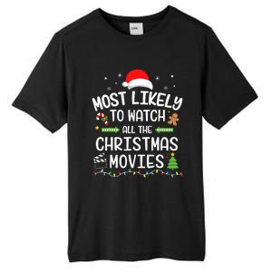 Xmas Most Likely Watch All Christmas Movies Matching Family Tall Fusion ChromaSoft Performance T-Shirt