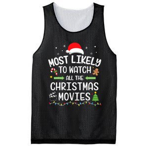 Xmas Most Likely Watch All Christmas Movies Matching Family Mesh Reversible Basketball Jersey Tank