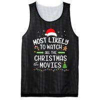 Xmas Most Likely Watch All Christmas Movies Matching Family Mesh Reversible Basketball Jersey Tank