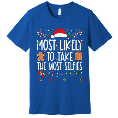 Xmas Most Likely To Take The Most Selfies Matching Family Premium T-Shirt