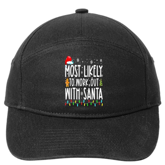 Xmas Most Likely To Work Out With Santa Family Christmas 7-Panel Snapback Hat