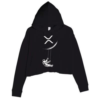 Xrp Moon Merch Cryptocurrency Crypto Currency Merchandise Crop Fleece Hoodie
