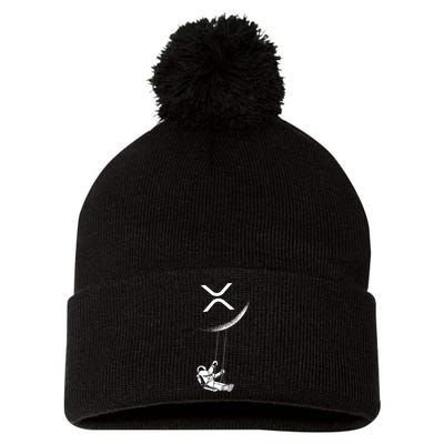 Xrp Moon Merch Cryptocurrency Crypto Currency Merchandise Pom Pom 12in Knit Beanie