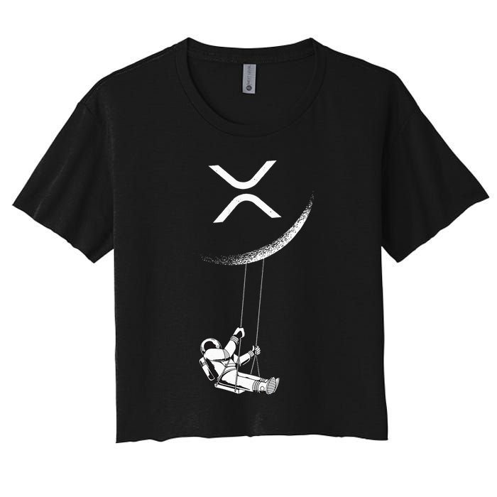 Xrp Moon Merch Cryptocurrency Crypto Currency Merchandise Women's Crop Top Tee