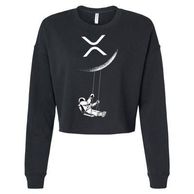 Xrp Moon Merch Cryptocurrency Crypto Currency Merchandise Cropped Pullover Crew