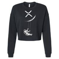Xrp Moon Merch Cryptocurrency Crypto Currency Merchandise Cropped Pullover Crew