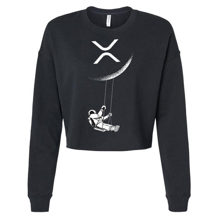 Xrp Moon Merch Cryptocurrency Crypto Currency Merchandise Cropped Pullover Crew