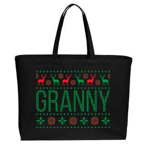 Xmas Matching Outfit For Holiday Party Granny Ugly Christmas Gift Cotton Canvas Jumbo Tote