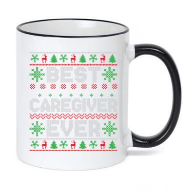 Xmas Matching Outfits For Holiday Party Best Caregiver Ever Gift 11oz Black Color Changing Mug