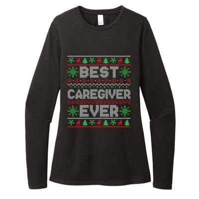 Xmas Matching Outfits For Holiday Party Best Caregiver Ever Gift Womens CVC Long Sleeve Shirt