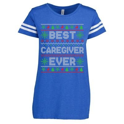 Xmas Matching Outfits For Holiday Party Best Caregiver Ever Gift Enza Ladies Jersey Football T-Shirt