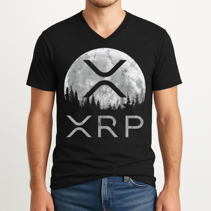 Xrp Moon Ripple V-Neck T-Shirt