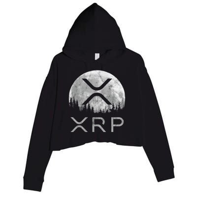 Xrp Moon Ripple Crop Fleece Hoodie