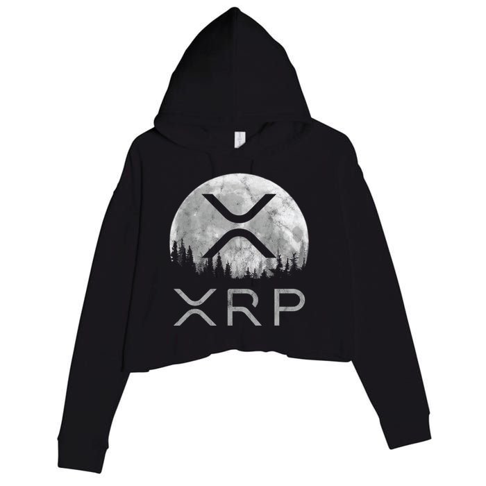 Xrp Moon Ripple Crop Fleece Hoodie
