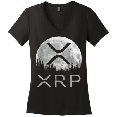 Xrp Moon Ripple Women's V-Neck T-Shirt