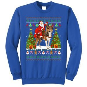 Xmas Matching Ugly Santa Riding Shetland Sheepdog Christmas Great Gift Sweatshirt