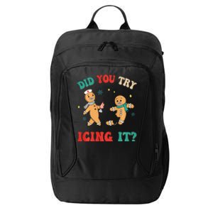 Xmas Nurse Gingerbread Man Did You Try Icing It City Backpack