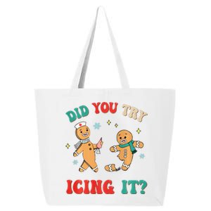 Xmas Nurse Gingerbread Man Did You Try Icing It 25L Jumbo Tote