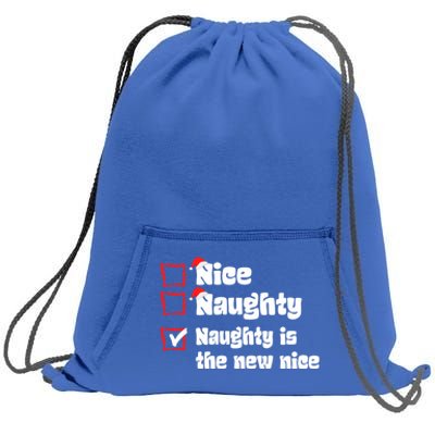 Xmas Nice Naughty Naughty Is The New Nice Christmas Santa Gift Sweatshirt Cinch Pack Bag