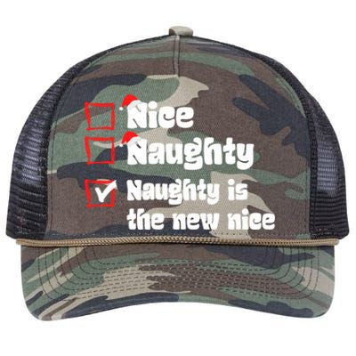 Xmas Nice Naughty Naughty Is The New Nice Christmas Santa Gift Retro Rope Trucker Hat Cap