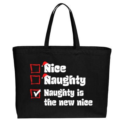 Xmas Nice Naughty Naughty Is The New Nice Christmas Santa Gift Cotton Canvas Jumbo Tote