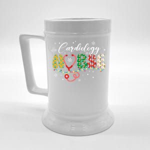 Xmas Nurses Scrub Gift Merry Christmas Cardiology Nurse Beer Stein