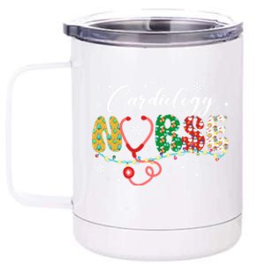 Xmas Nurses Scrub Gift Merry Christmas Cardiology Nurse 12 oz Stainless Steel Tumbler Cup