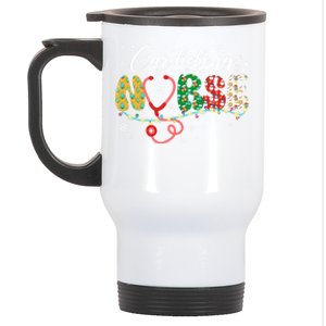 Xmas Nurses Scrub Gift Merry Christmas Cardiology Nurse Stainless Steel Travel Mug