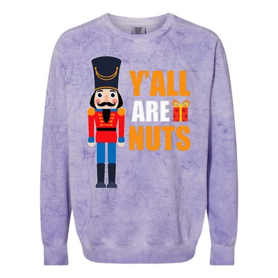 Xmas Nutcracker Saying Fun Quotes Nuts Family Mom Dad Colorblast Crewneck Sweatshirt