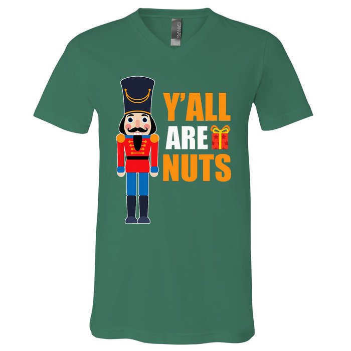 Xmas Nutcracker Saying Fun Quotes Nuts Family Mom Dad V-Neck T-Shirt