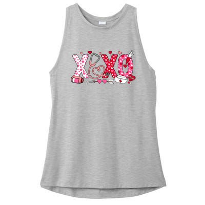 Xoxo Nurse Valentines Day Stethoscope Valentine For Nurse Ladies PosiCharge Tri-Blend Wicking Tank