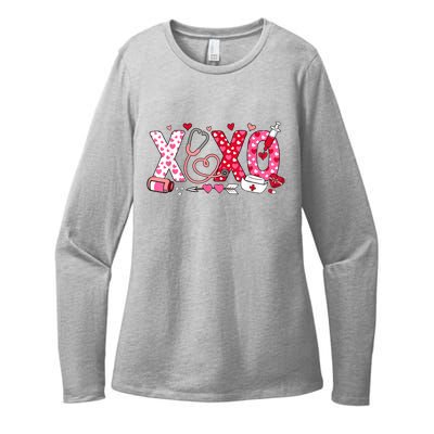 Xoxo Nurse Valentines Day Stethoscope Valentine For Nurse Womens CVC Long Sleeve Shirt